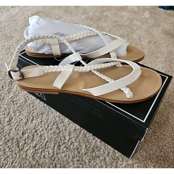 MIA Vaeda Womens Bone Sandal Braided Strappy Size 10 US Off-white NEW $49 - Picture 7 of 8